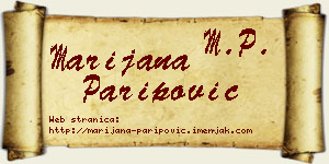 Marijana Paripović vizit kartica